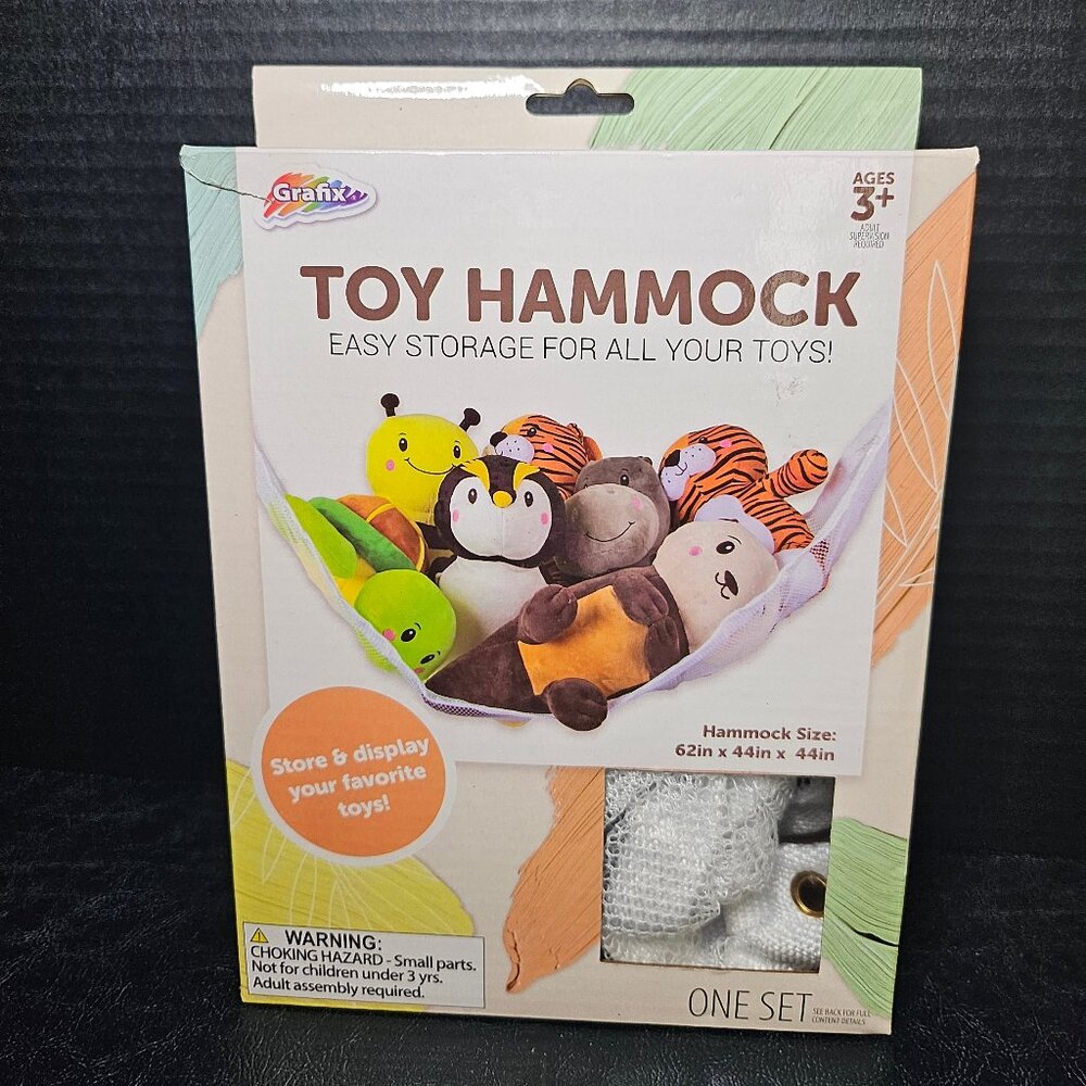 Grafix Toy Storage White Mesh Hammock New Inbox 62" x 44" x 44"